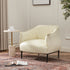 Kadar Leather Barrel Chair-White Modern Leather Chair | Accent Chairs | Kinwell Furniture | Barrel Chairs